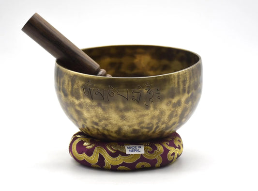 6 Inch Full Moon Singing Bowls for Crown Chakra B Note Healing Tibetan singing bowls mallet cushion