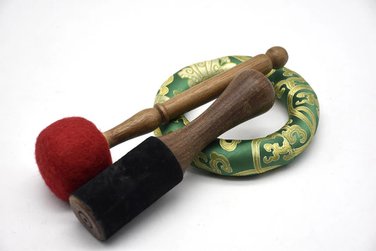 8 Inch Heart Chakra- F Note Tuned singing bowls mallet and cushion