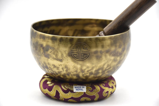 6 Inch Full Moon Singing Bowls for Crown Chakra B Note Healing Tibetan singing bowls mallet cushion