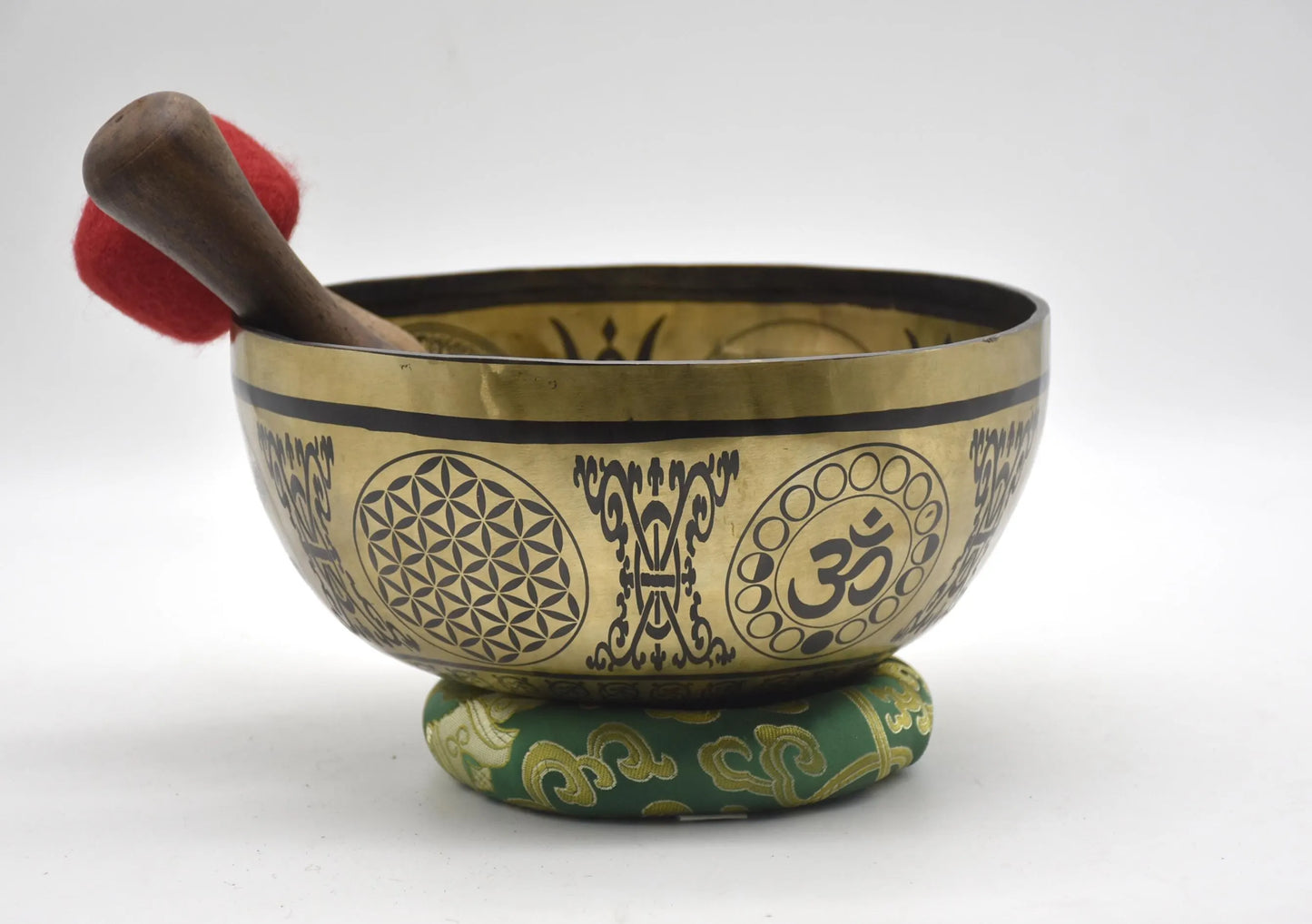 Tree of Life Tibetan Singing Bowl Set - Mandala Carved