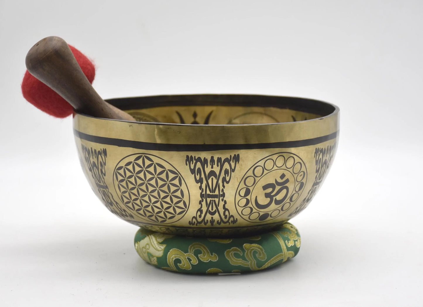 Tree of Life Tibetan Singing Bowl Set - Mandala Carved