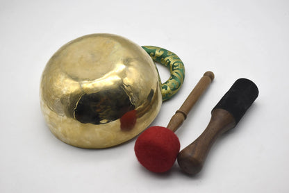 8 Inch Heart Chakra- F Note Tuned singing bowls mallet and cushion