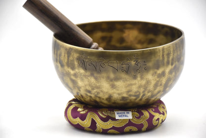 6 Inch Full Moon Singing Bowls for Crown Chakra B Note Healing Tibetan singing bowls mallet cushion