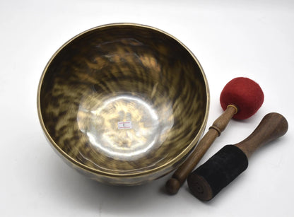 10 Inch Solar Plexus Chakra Moon Singing Bowl with mallet cushion